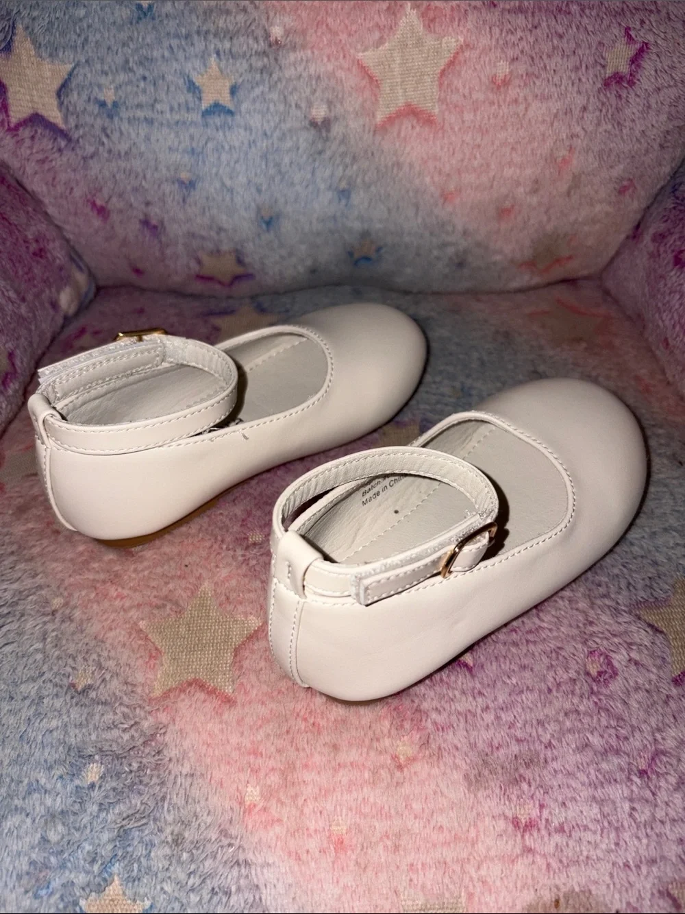 Girls' White Mary Jane Shoes with Ankle Strap